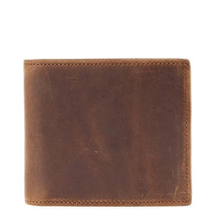 Crazy Horse Leather Zip Men's Wallet Short Bifold