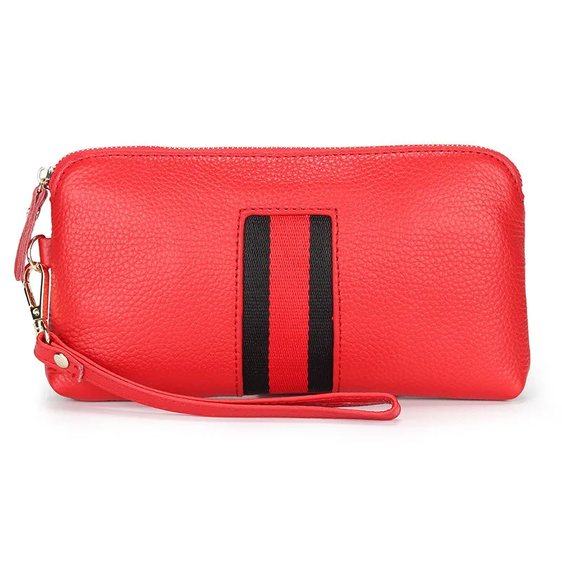 Large Capacity Leather Women's Handbag Wrist Bag Long Wallet
