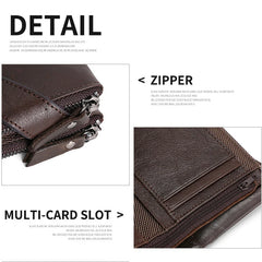RFID Men's Short Hand Bag Oil Wax Leather Wallet