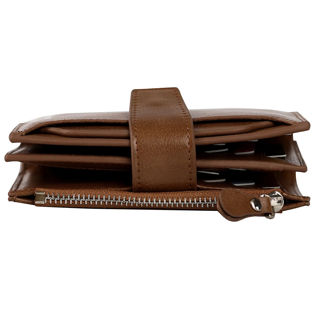 Men's Zipper Wallet Card Holder Short Purse Leather