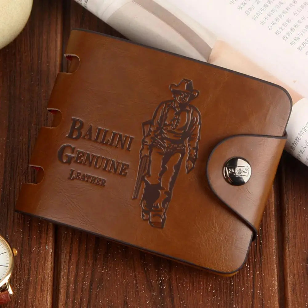 GUBINTU Men Wallet Bifold Faux Leather Pocket Zipper Wallet for Men