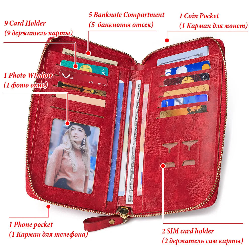 Red Mini Cellphone Bag Crossbody Wallet Long Strap