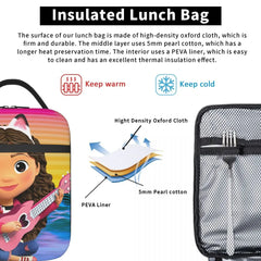 Gabby Cat Anime Dollhouse Insulated Lunch Bag for Work School