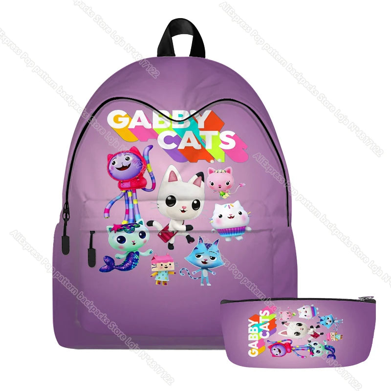 Gabby Dollhouse Cats Bookbags Students Back to School Backpack