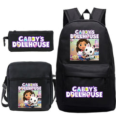 Gabby Dollhouse Knapsack 3pcs/set Bookbag Girls Boys School Backpack