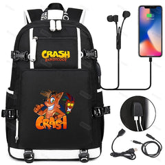 Game Crash Bandicoot Backpack for School Teenage Boys Girls Rucksack