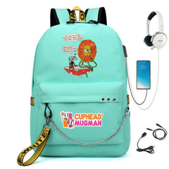 Cuphead Nylon Backpack Cartoon Student Teenager Schoolbag