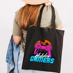 Gaming Handle Controller Player Video Room Women Canvas Shopper Bag