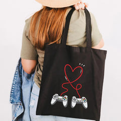 Gaming Handle Controller Player Video Room Women Canvas Shopper Bag