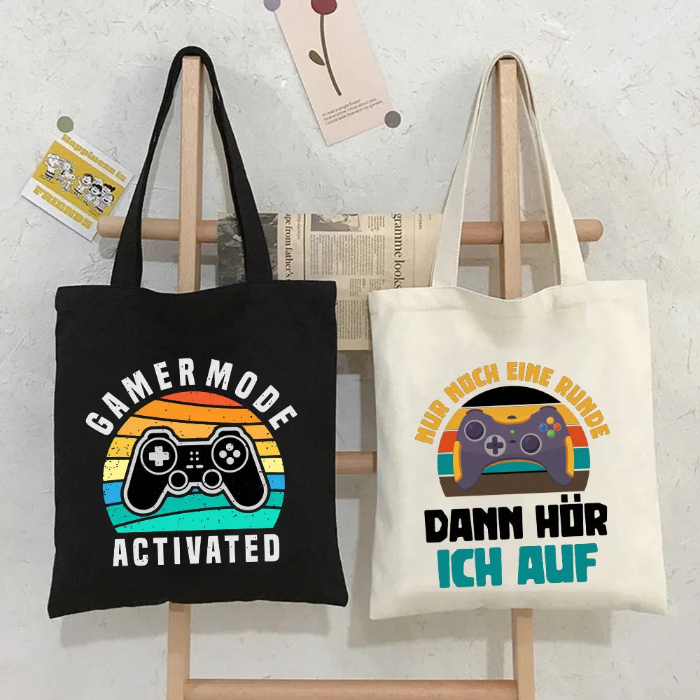 Gaming Handle Controller Player Video Room Women Canvas Shopper Bag
