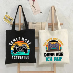 Gaming Handle Controller Player Video Room Women Canvas Shopper Bag