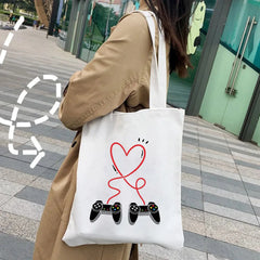 Game Handle Gamer Gaming Controller Player Video Room Women Canvas Shopper Bag