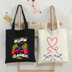 Game Handle Gamer Gaming Controller Player Video Room Women Canvas Shopper Bag