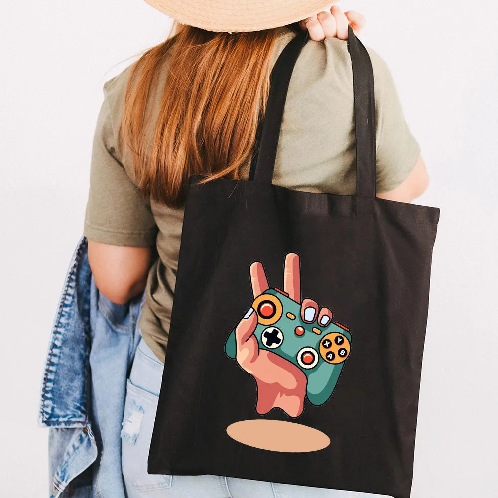 Gaming Controller Player Video Room Women Canvas Shopper Bag