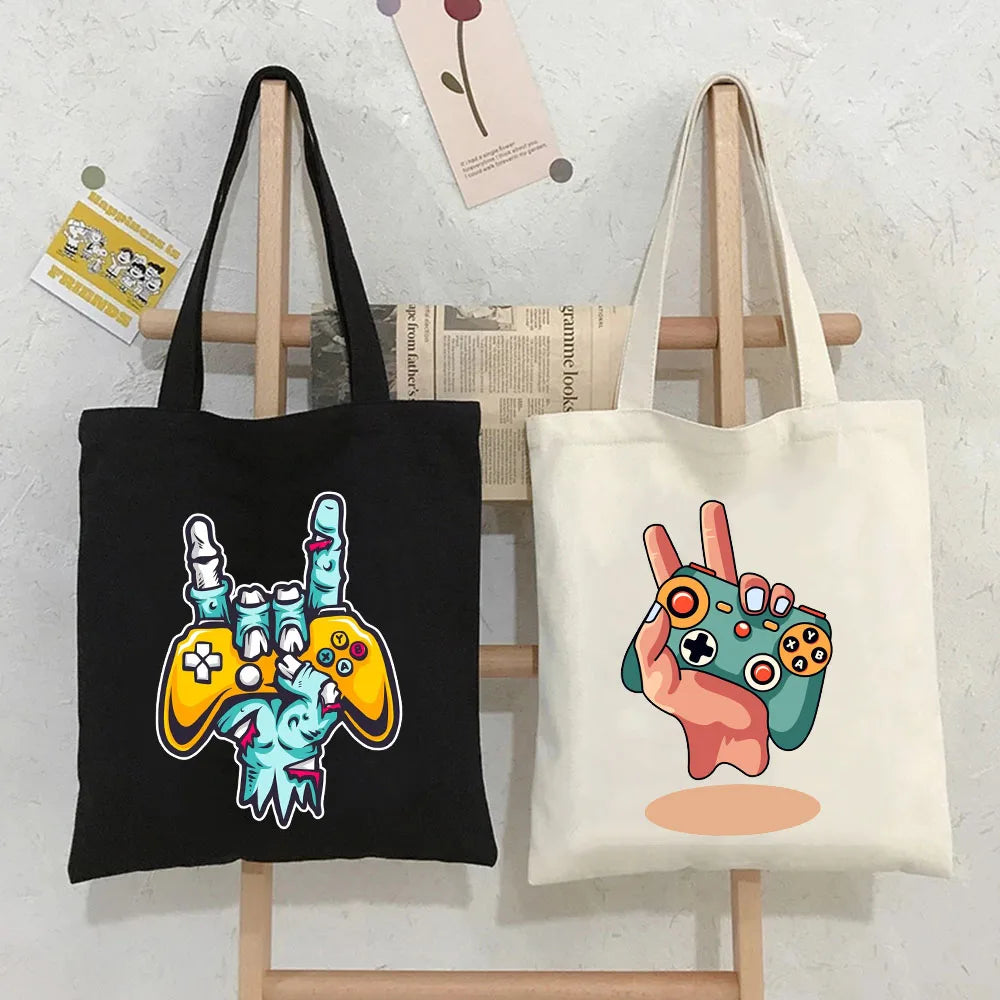 Gaming Controller Player Video Room Women Canvas Shopper Bag