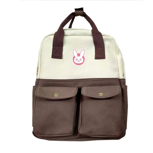 OW Anime Backpack DVA Rabbit Canvas School Bags Laptop Shoulder Travel B