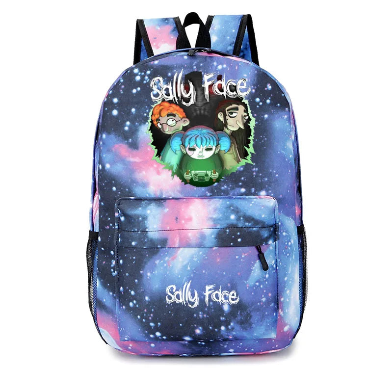 Sally Face Daily Backpack School Bags Laptop Rucksack