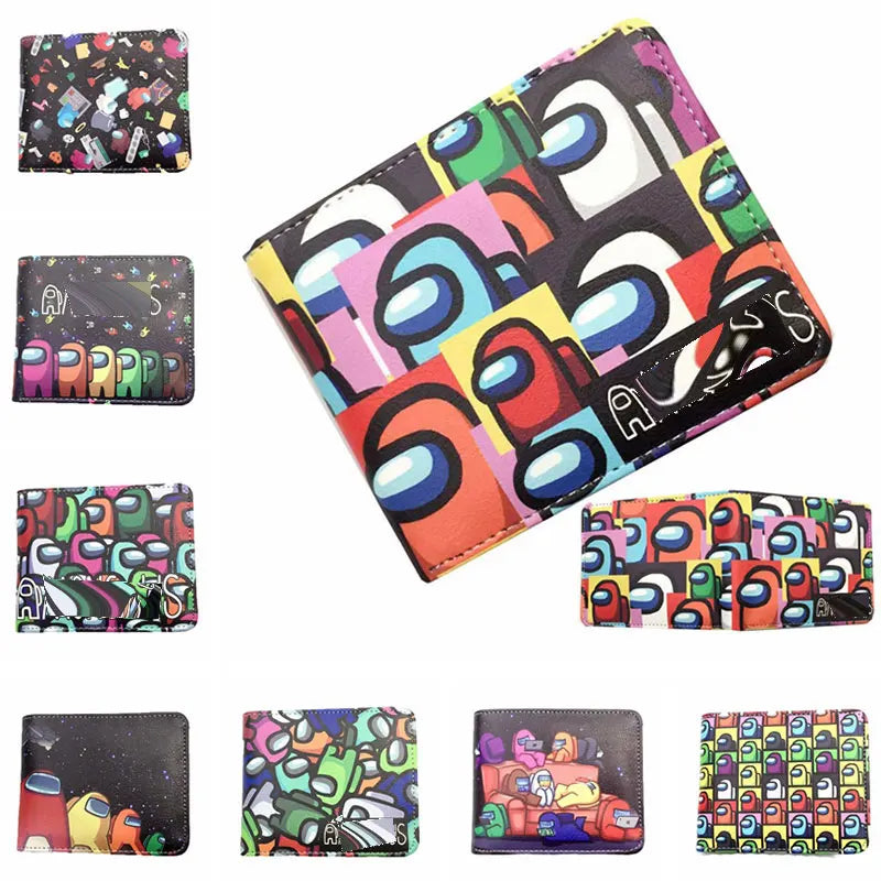 Comic Student Wallets Short PU Purse Cosplay Gift Q02