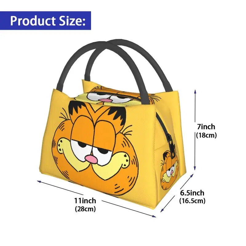 Garfield Cat Meme Lunch Box Waterproof Insulated Bag