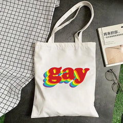 Love Wins Women Shopping Bag Love is Love Handbags Lady Canvas Bag