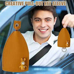Geestock Rabbit Cat Key Bag Leather Key Wallet Keychain Pouch