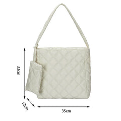 Geestock Women's Large Shoulder Bag Padded Handbag Nylon Cotton Totes Bag