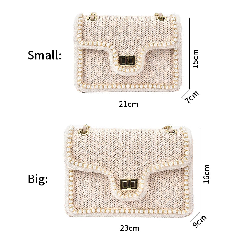 Geestock Summer Straw Woven Shoulder Bag Bohemian Beach-style Handbag