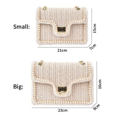 Geestock Summer Straw Woven Shoulder Bag Bohemian Beach-style Handbag