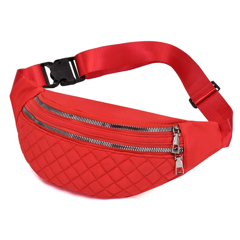 Geestock Waist Pack Bags Women Nylon Fanny Pack Casual Chest Bags Man Belt Pouch