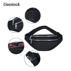 Geestock Waist Pack Bags Women Nylon Fanny Pack Casual Chest Bags Man Belt Pouch