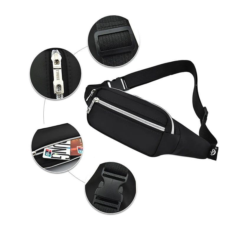Geestock Waist Bag Pack Purse Fanny Pack Belt Bags Pouch Men Travel Cell Phone B