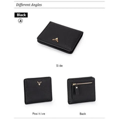 Genodern Leather Wallet Short Women's Purse Full Cowhide