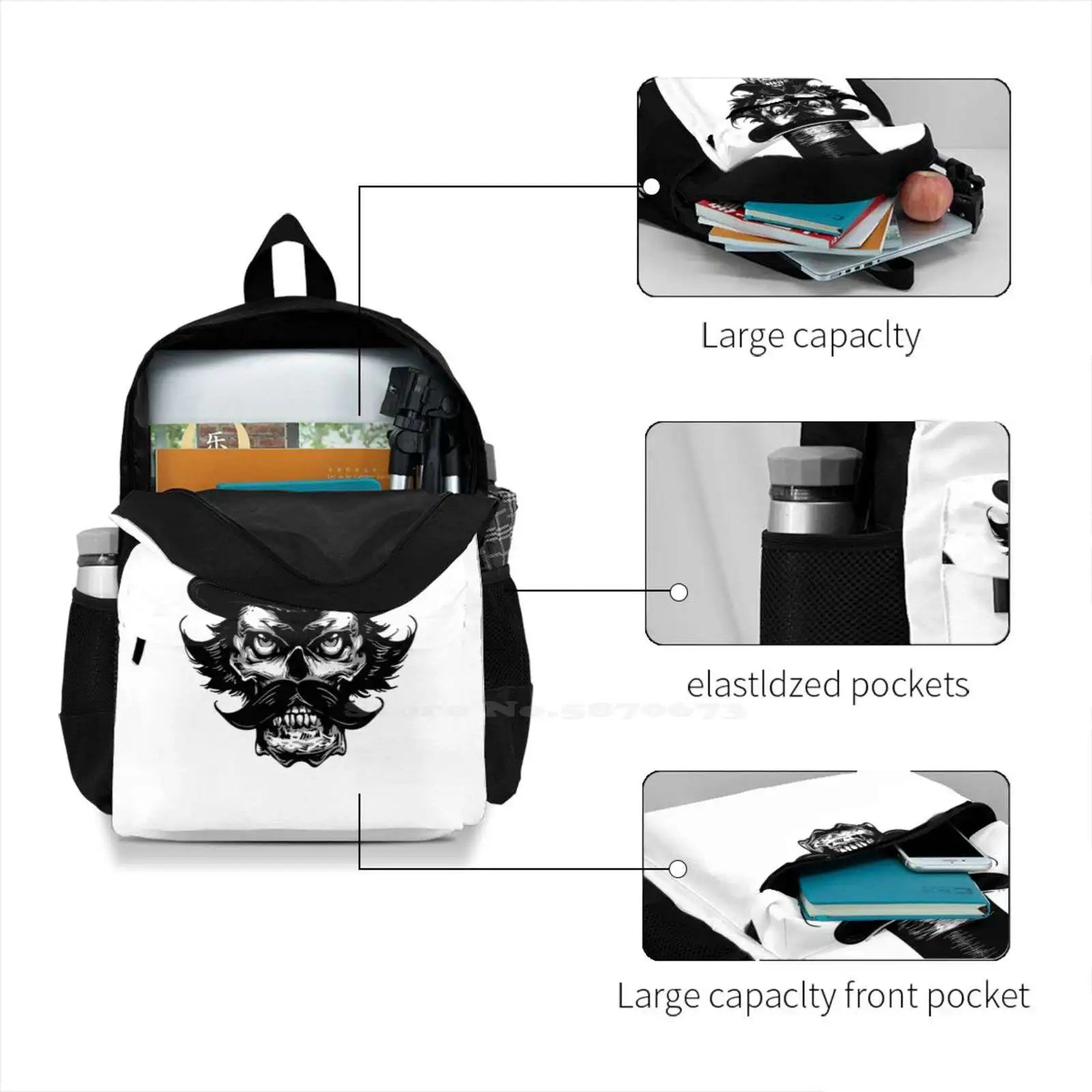 Gentleman Horror Skeleton Halloween Backpack Bag