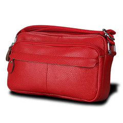 Cow Leather Casual Women Handbags Single Zipper Solid Messenger Bags