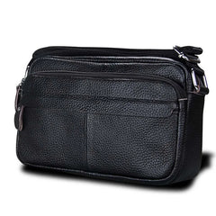 Cow Leather Casual Women Handbags Single Zipper Solid Messenger Bags