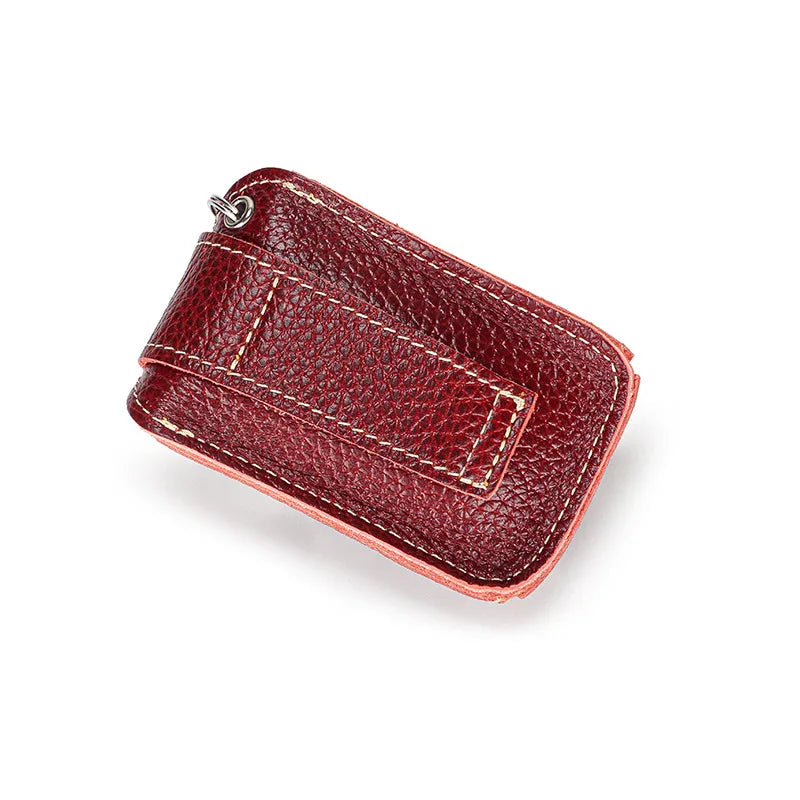 Cow Leather Car Keys Bag Mini Wallet Key Holder Pocket