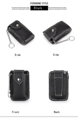 Cow Leather Car Keys Bag Mini Wallet Key Holder Pocket