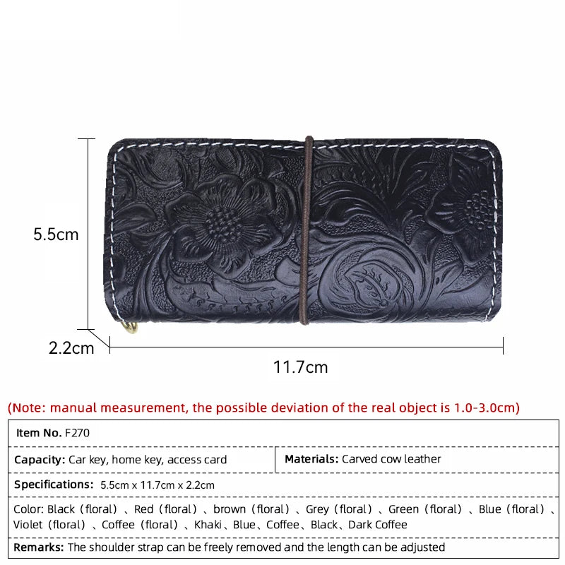 Cow Leather Key Holders Key Wallet Money Organizer Keychain Pouch