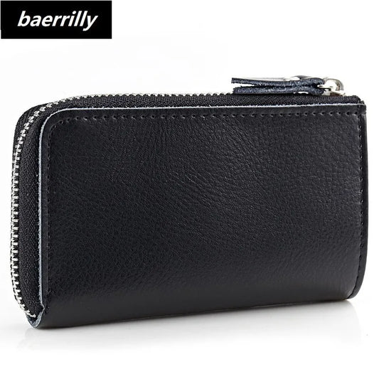 Cow Leather Car Key Bag Wallet 6 Key Rings