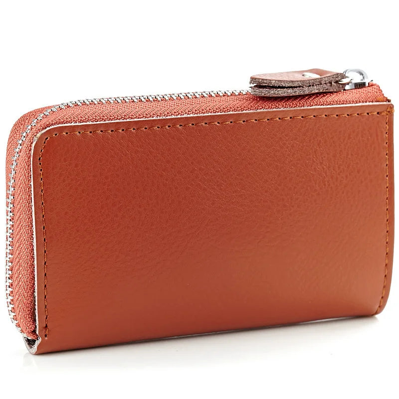Cow Leather Car Key Bag Wallet 6 Key Rings