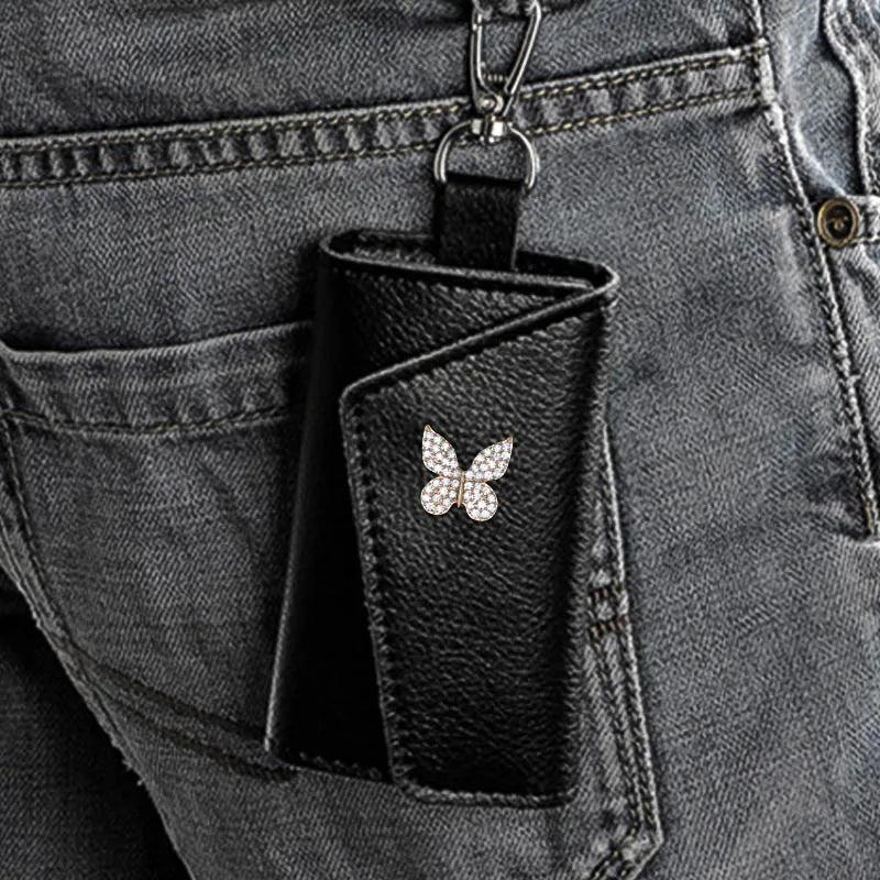 Cow Leather Key Wallet High Buckle Multifunction Key Bag Organizer