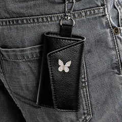 Cow Leather Key Wallet High Buckle Multifunction Key Bag Organizer