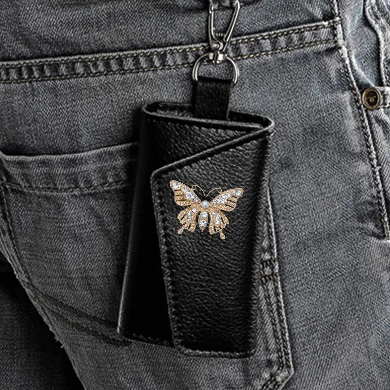Cow Leather Key Wallet High Buckle Multifunction Key Bag Organizer