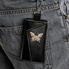 Cow Leather Key Wallet High Buckle Multifunction Key Bag Organizer