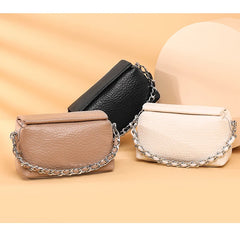 Cowhide Leather Small Bag Chain Strap Shoulder Bag Ladies Crossbody Bag