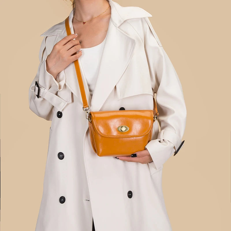 Vintage Cowhide Soft Leather Shoulder Bag Wallet Crossbodybag