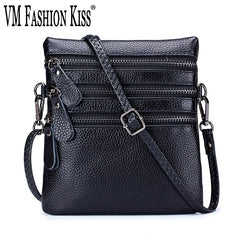 Women's Mini Shoulder Bag Multi-zip Pocket Purse and Handbags