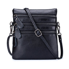 Women's Mini Shoulder Bag Multi-zip Pocket Purse and Handbags