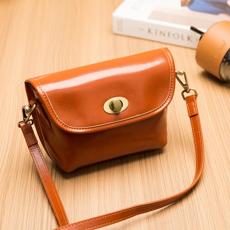 Small Leather Crossbody Tote for Women