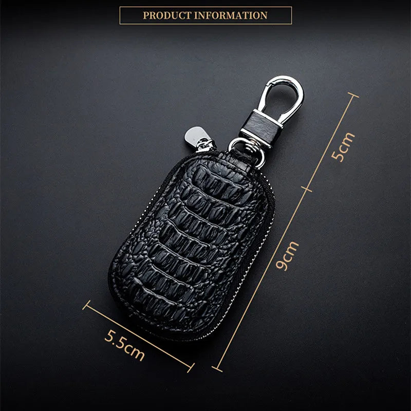 Vintage Leather Animal Prints Car Key Pouch Holder Zipper Cover